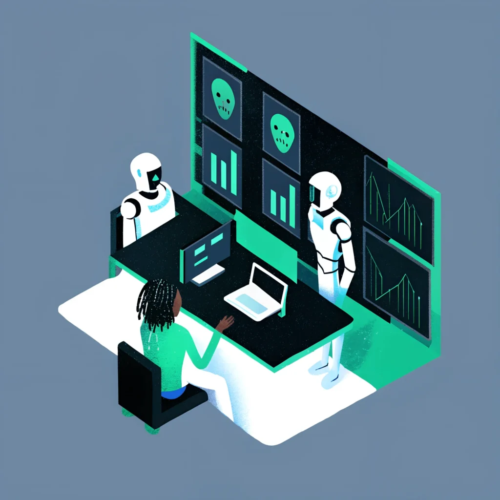 Image exploring AI's role in reshaping industries and business strategies with intelligent systems